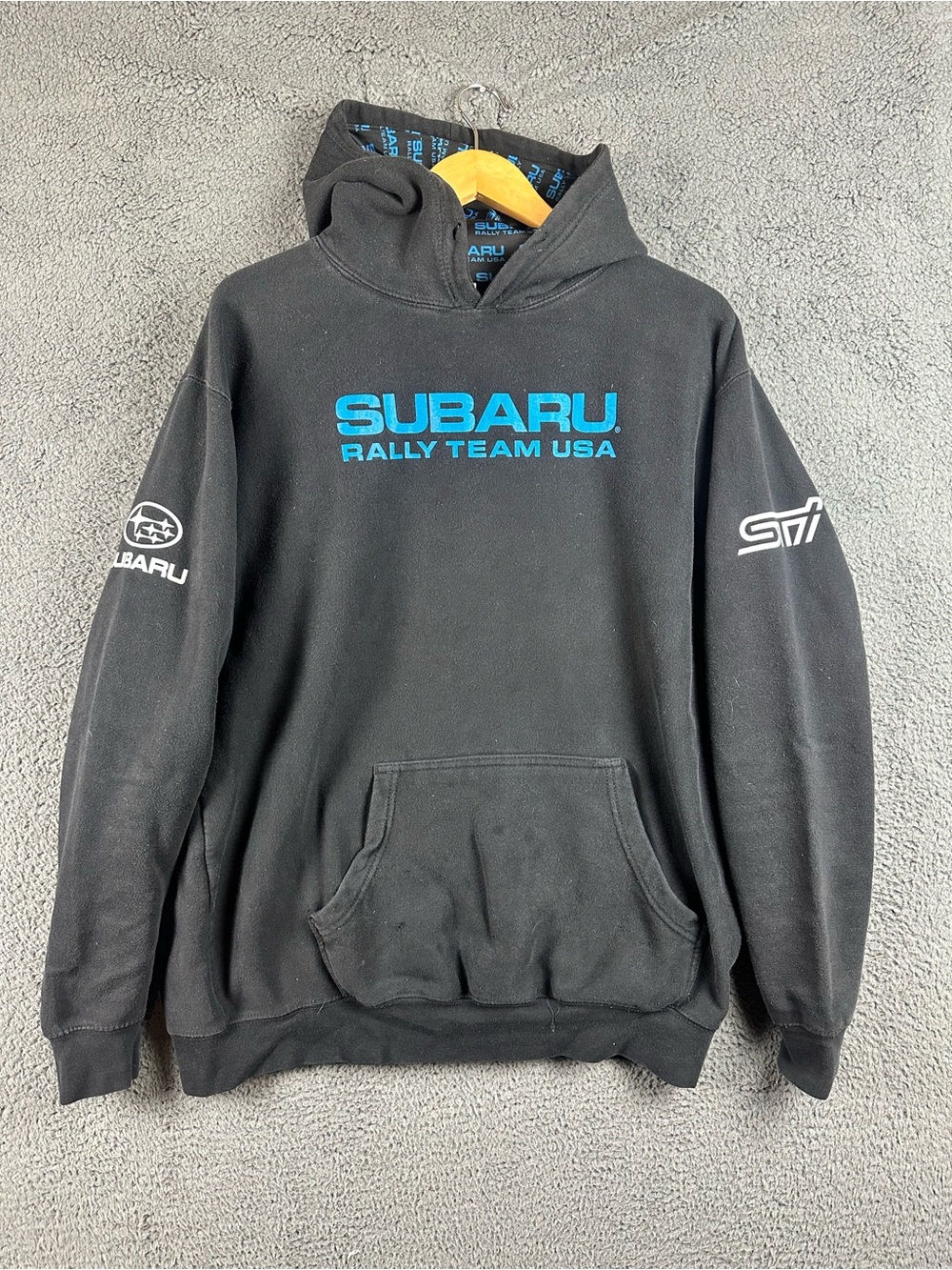 Subaru Rally Team USA Hoodie Mens XL Black STI Racing Pullover FPS Flaw